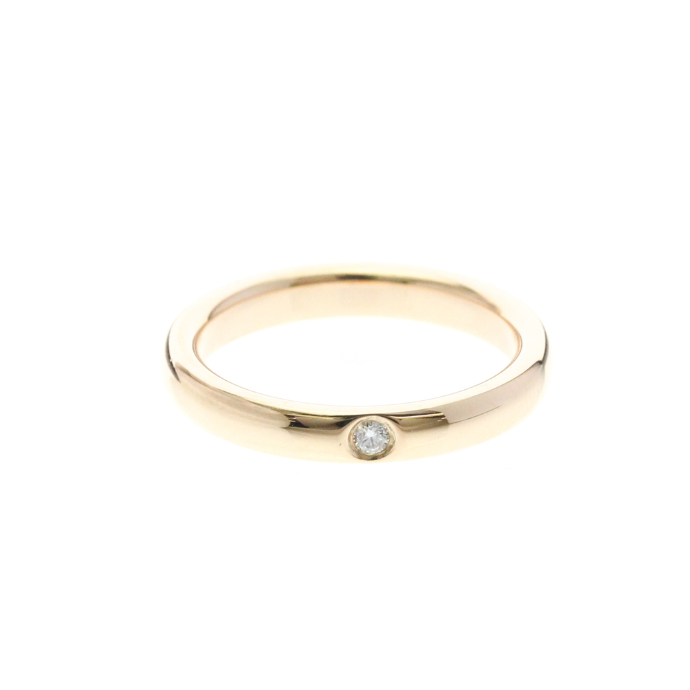 Tiffany & Co. Elsa Peretti 1 Diamond Stacking Band 18K Rose Gold with Diamond